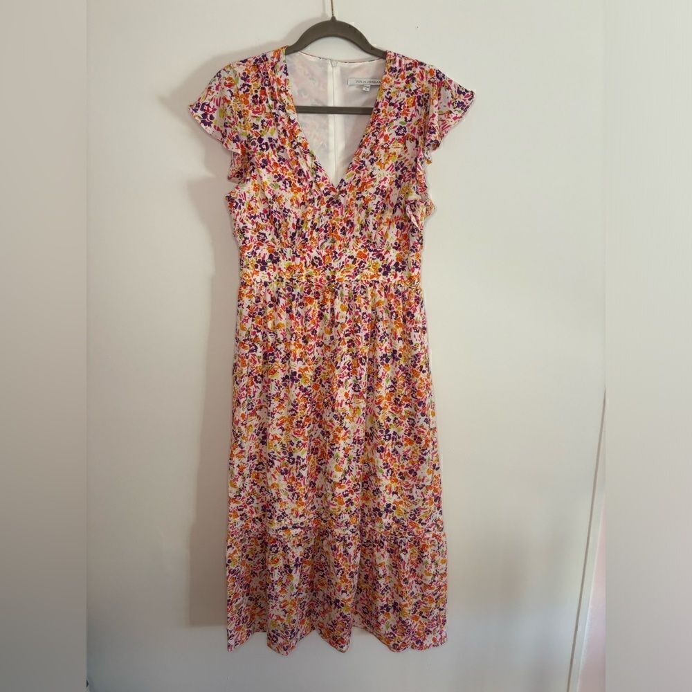 Julia Jordan EUC purple/orange floral maxi dress size 6